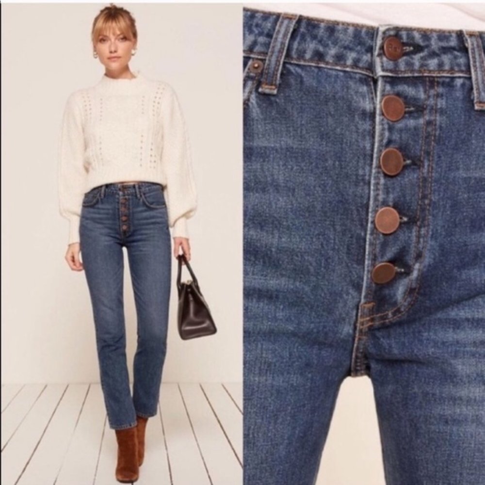 Reformation Mid-Rise Button Fly Jean